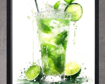 Mojito Cocktail Wall Art Print