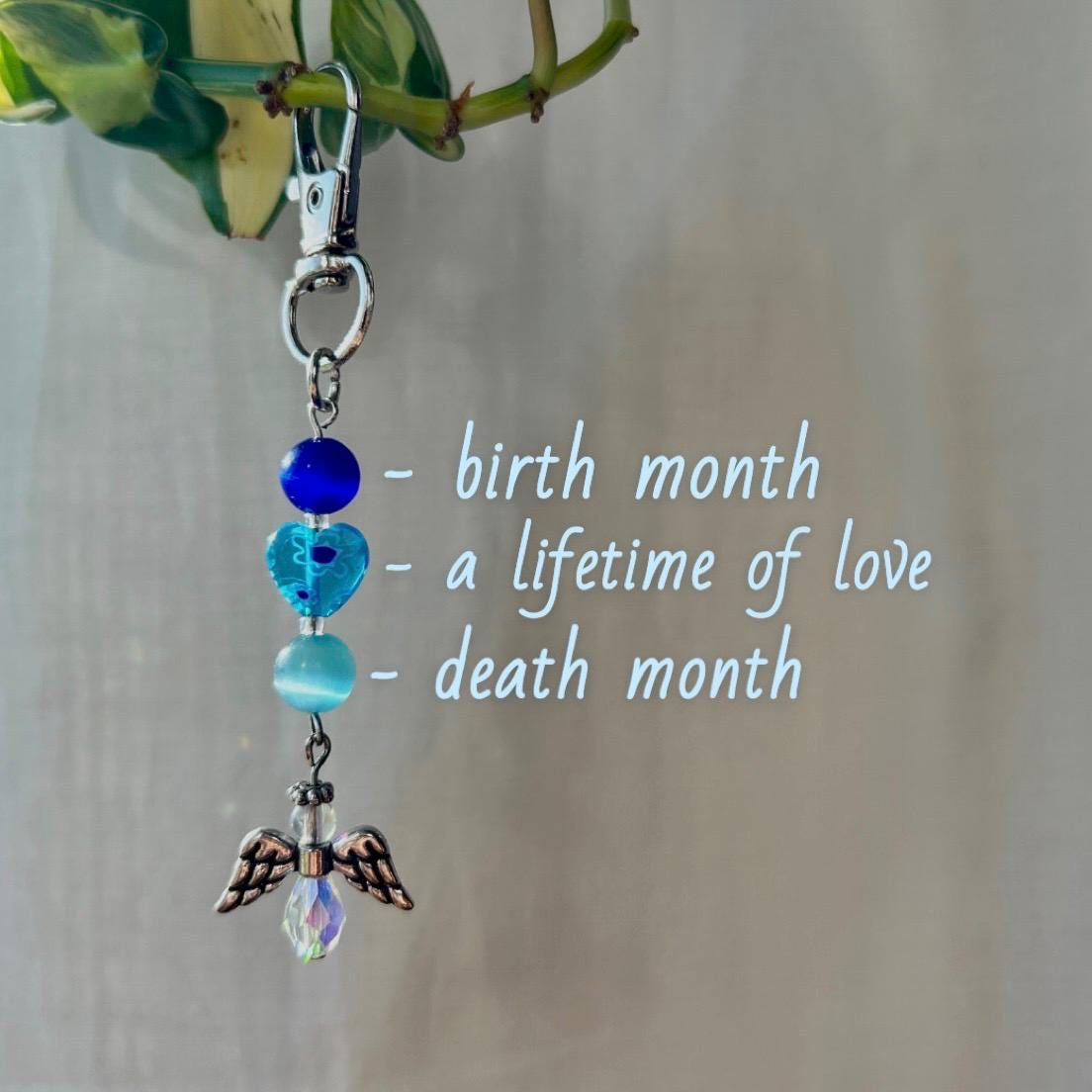 Remember Me Keychain, Memorial, Loved One, Key Ring, Natural