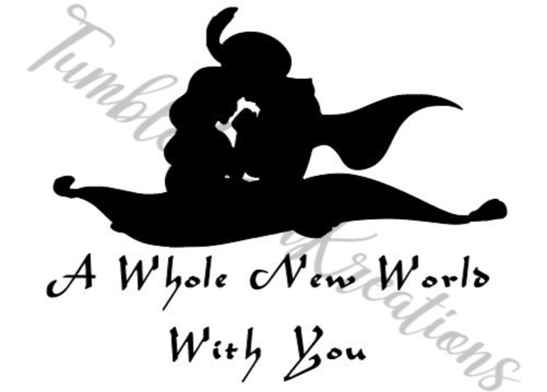 Aladdin SVG A Whole New World With You, Jasmine and Aladdin Flying on