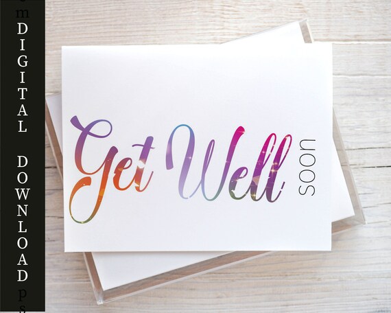PRINTABLE Get Well Soon Greeting Card Instant Download 5x7 | Etsy