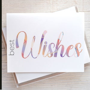 Tarjeta de felicitación de mejores deseos, tarjeta impresa en casa, tarjeta de felicitación