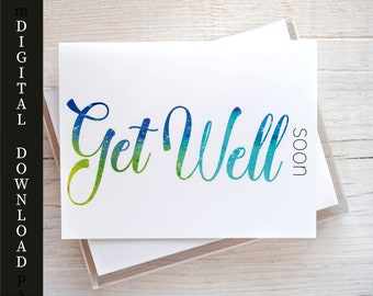 PRINTABLE Get Well Soon Greeting Card Instant Download 5x7 | Etsy