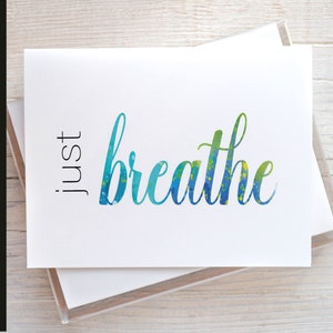Tarjeta de felicitación Just Breathe, tarjeta de aliento, tarjeta digital