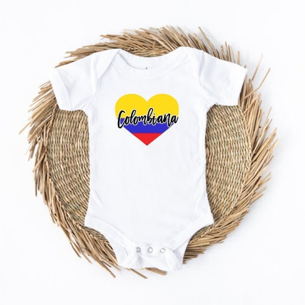 Colombiana Onesie, Colombian Shirts, Baby Girl Colombia Onesie, Colombiana Kids Tee