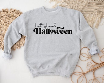 Halloween Sweatshirt, Hot Ghoul Halloween, Spooky Hoodie, Ghost Tees Women, Cute Halloween Girls Sweatshirt, Popular Halloween Tees