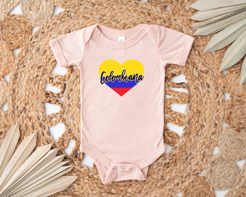 Colombiana Onesie, Colombian Shirts, Baby Girl Colombia Onesie, Colombiana Kids Tee image 2