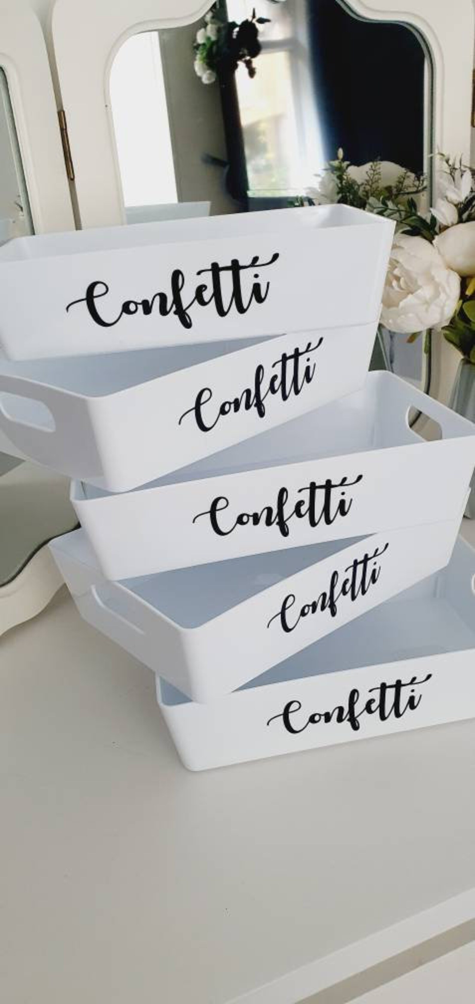 Confetti storage box wedding bride groom confetti box caddy Etsy