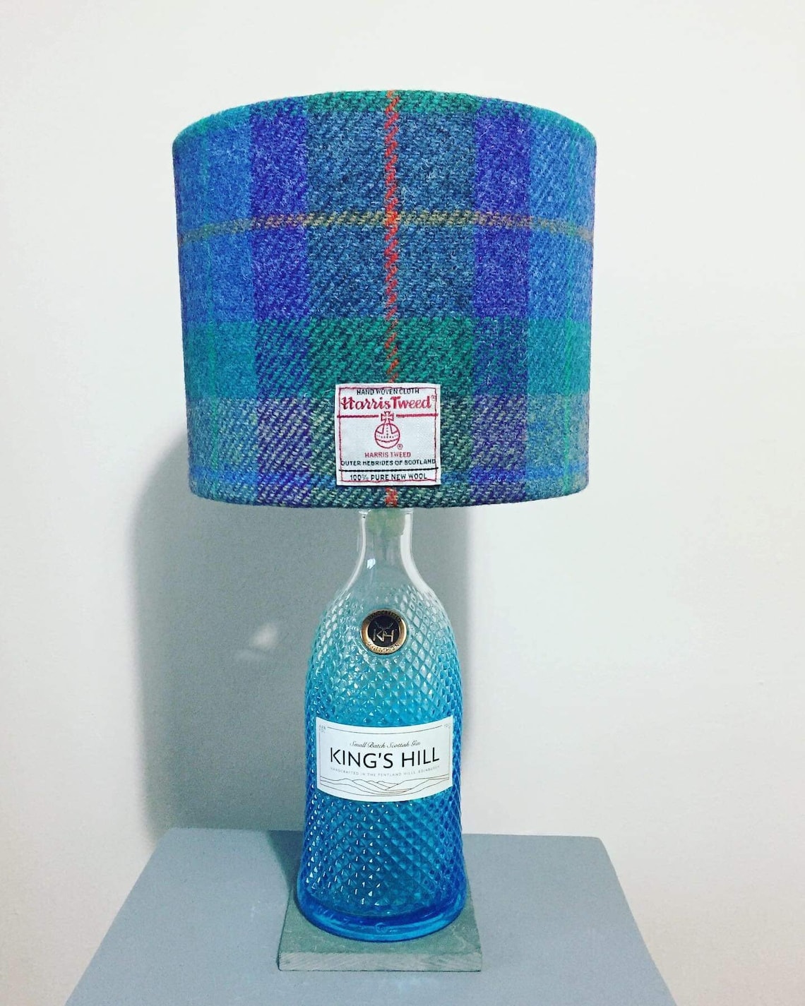 Harris Tweed Kings Hill gin lamp Etsy