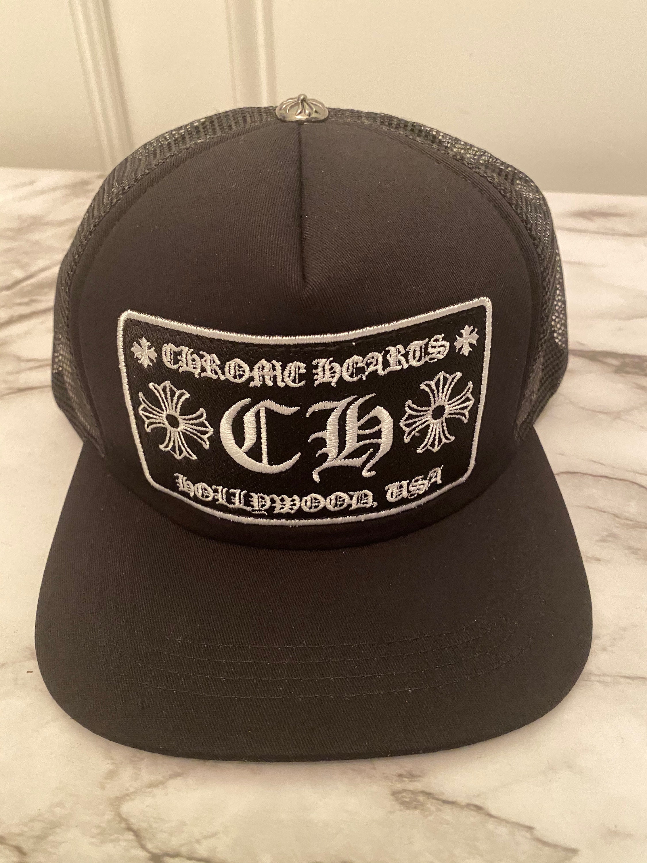 fake chrome heart hat