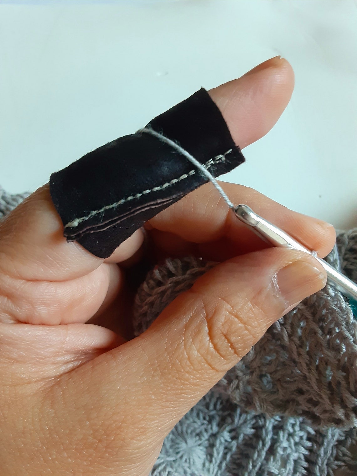 Recycled Leather Finger Guard for Crochet or Knitting Etsy