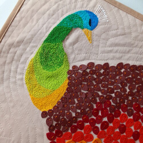 Original Mixedmedia shops Quilted Hanging Artwork