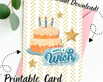 Make A Wish Printable Greeting Card
