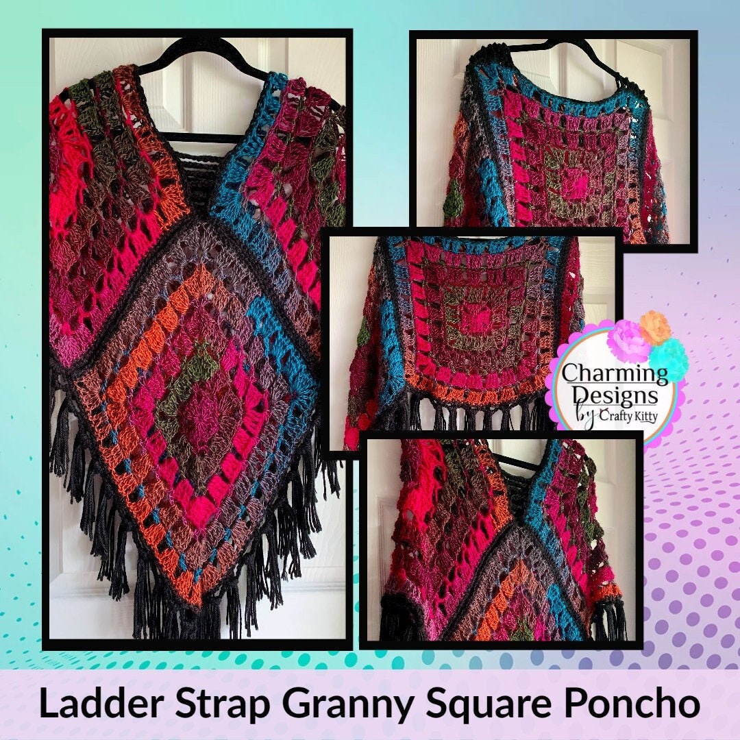 Ladder Strap Poncho Crochet Pattern PATTERN ONLY Crochet Pattern With ...
