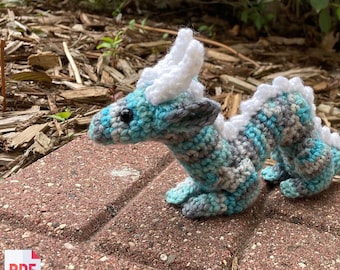 Modèle PDF Mini dragon oriental au crochet - (modèle numérique uniquement, PAS l'article fini et tangible)