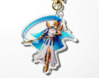 Holographic Greek Mythology Acrylic Keychain - Athena Charm