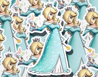 Custom Holographic Super Mario Bros Glossy Sticker - Princess Rosalina