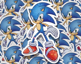 Custom Holographic Sonic the Hedgehog Glossy Sticker - Sonic