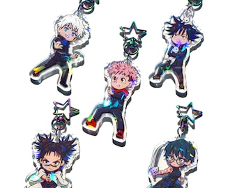 Holographic Jujutsu Kaisen Keychains - Yuji, Gojo, Megumi, Maki, Choso Charms