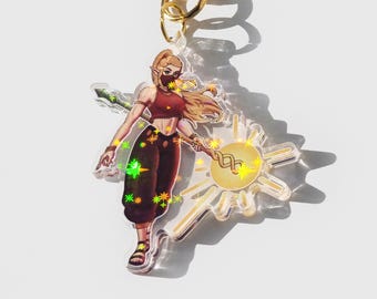Holographic Legend of Zelda Acrylic Keychain - Gerudo Zelda Charm