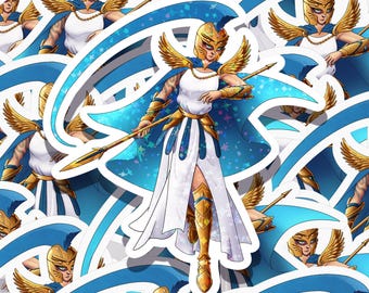 Custom Holographic Greek Mythology Glossy - Athena Sticker