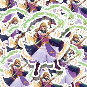 Sticker holographique princesse Zelda - accessoire de jeu Echoes of Wisdom, cadeau fan de Legend of Zelda, sticker pour ordinateur portable à collectionner