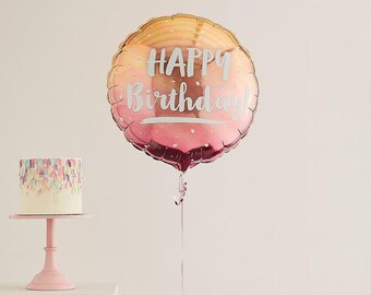 Ballon Danniversaire Rose Or Personnalise Ballon De Plume Etsy