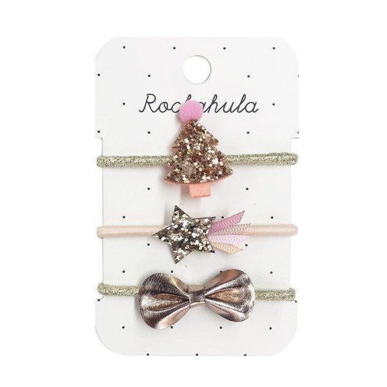 Gifts For Girls Rose Gold Christmas Tree Ponies Christmas Hair Ties Stocking Filler