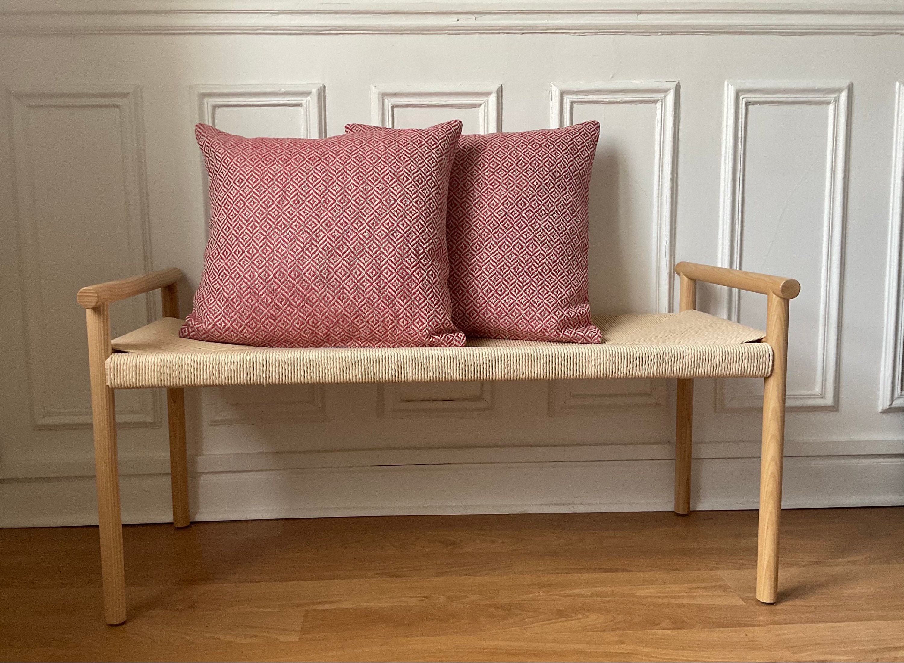 Pink Geometric Cushion, Diamond Shape, 45x45cm, Designer Fabric