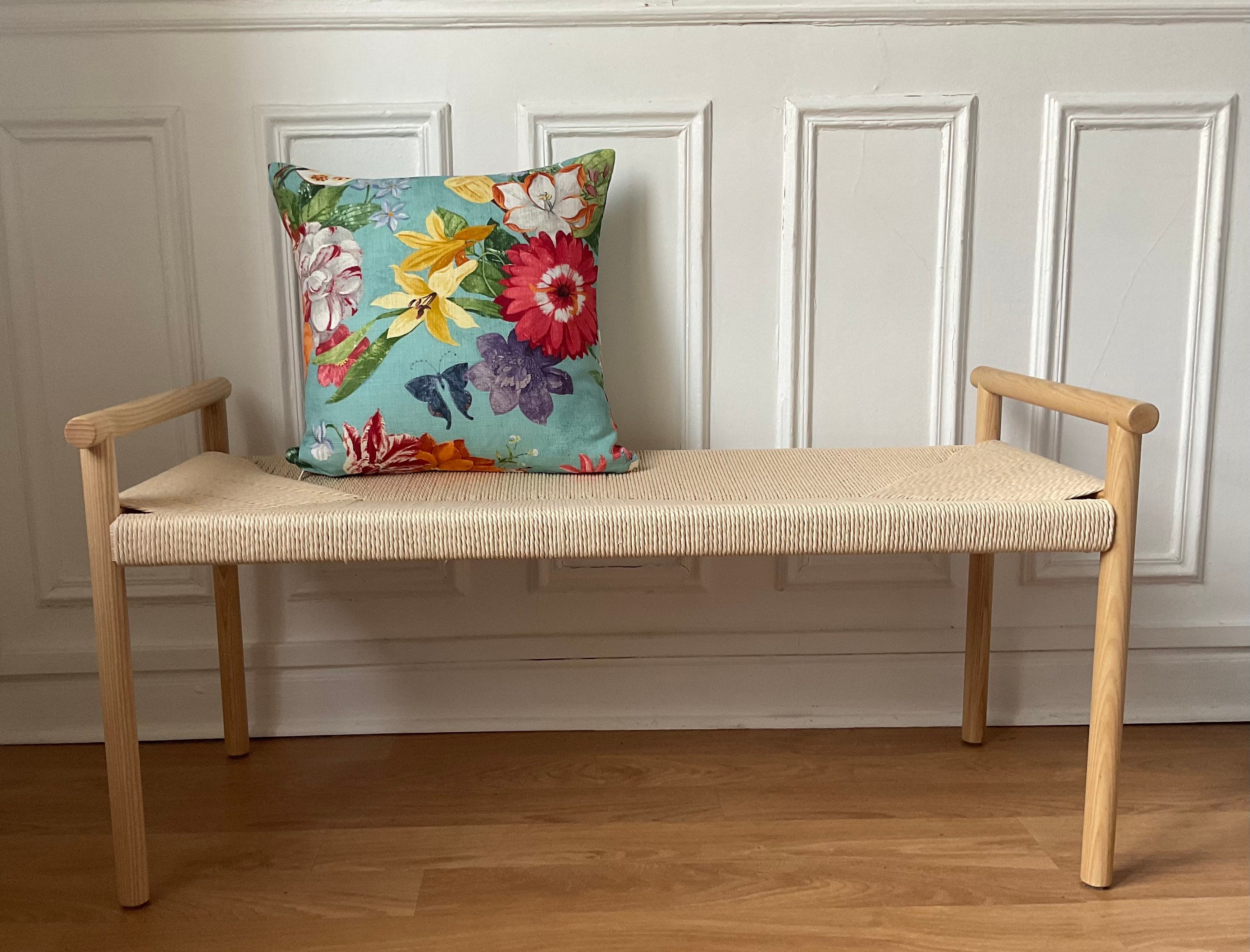 Tropical Flowers Linen Cushion, 45x45cm, Ipanema Fabric By Jane Churchill