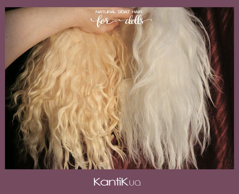 MOHAIR mohair dolls / mohair white curls BJD reroot wig image 4