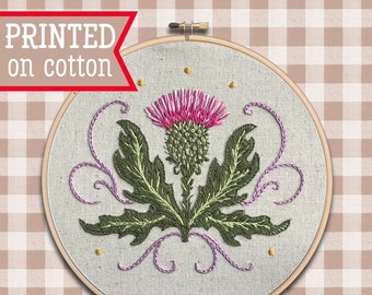 Thistle Embroidery Kit ; Flower design ; Cultural needlepoint ; Modern Hoop Art ; Traditional Scottish Crest