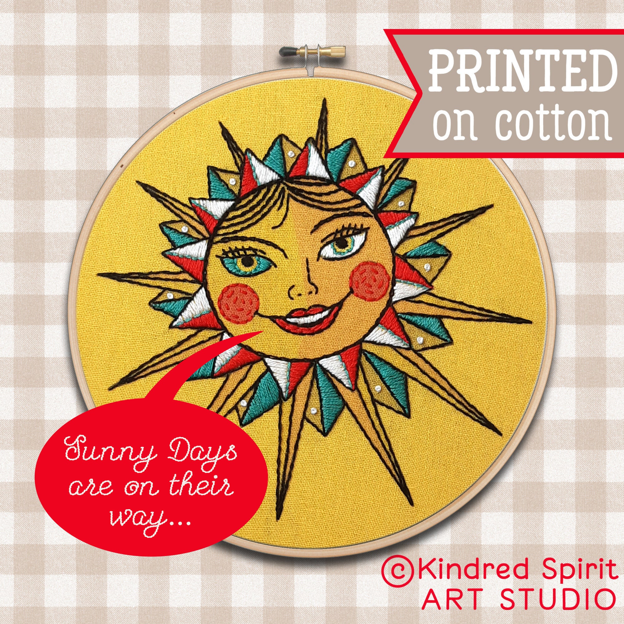 Sunshine Face Embroidery Kit Diy Gift For Her Craft Kit Etsy