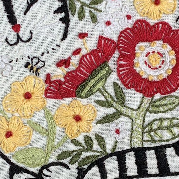 Black Cat Embroidery Kit, Craft & DIY