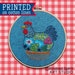 Hen Embroidery Kit ; DIY craft kit ; Farm animal ; Chicken Embroidery gift ; Kitchen Decor ; Bird Hand embroidery design ; Pre print fabric 