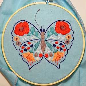 Hand Embroidery Pattern Butterfly Design Instant PDF - Etsy