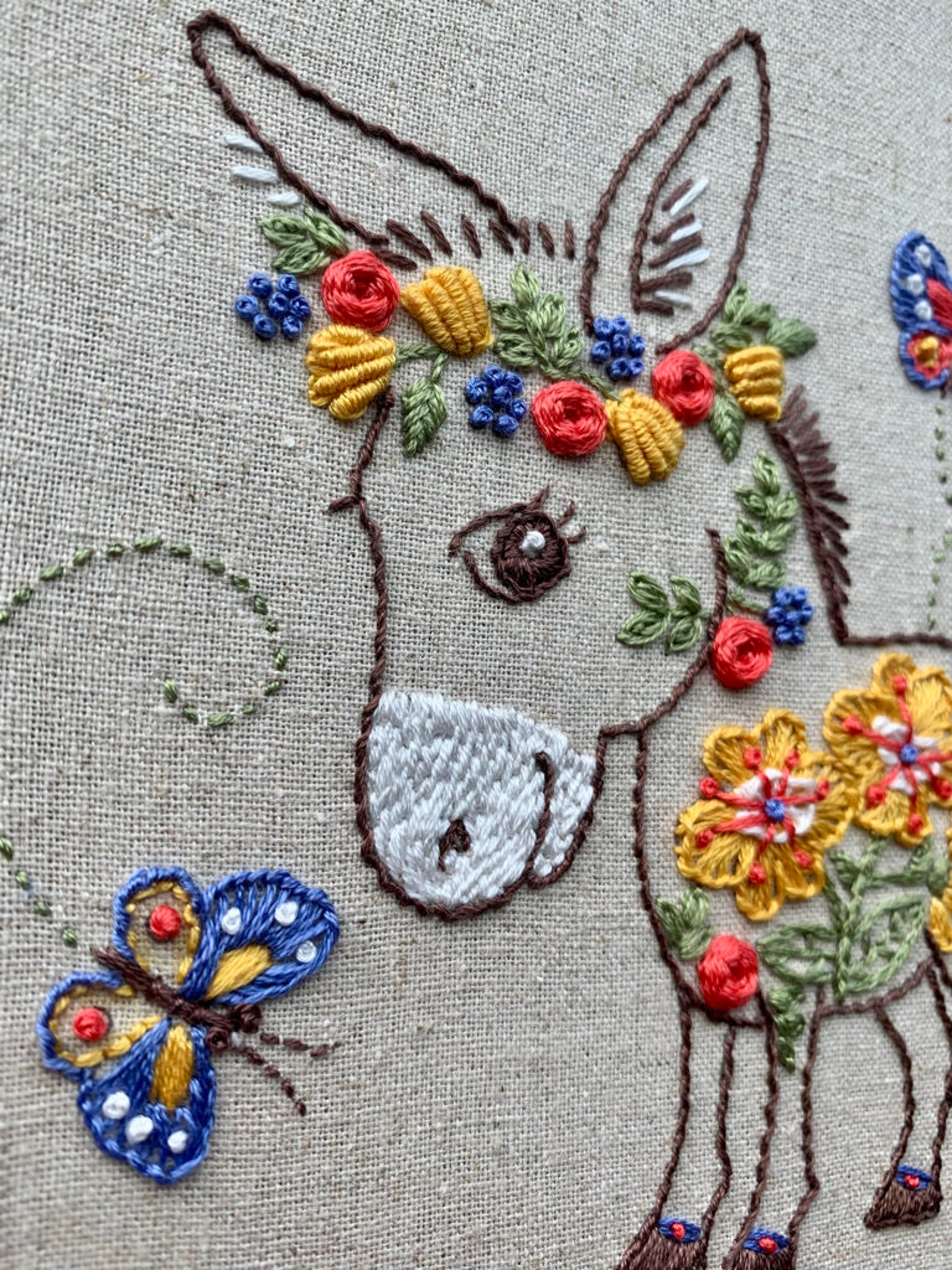 Mexican Donkey Embroidery Design PDF Pattern Download Farm Etsy