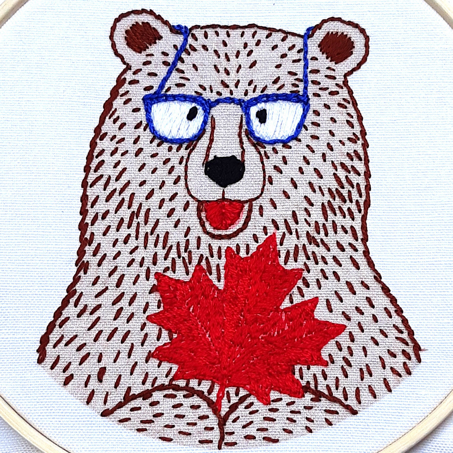 Red canada maple leaf hand embroidery kit preprinted  etsy Red canada maple leaf hand embroidery kit preprinted  etsy