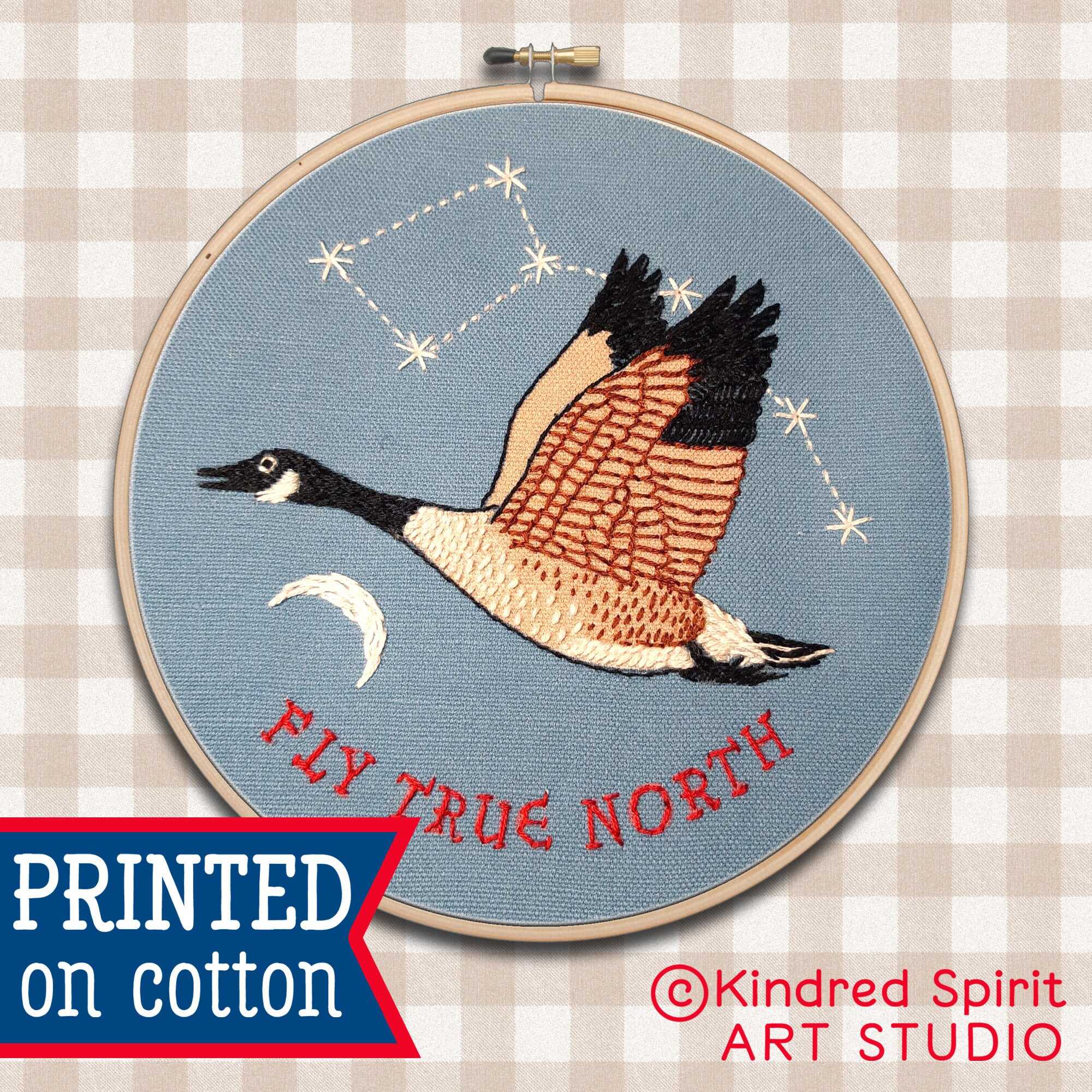 Canadian Snow Goose Hand Embroidery Kit Preprinted Design Etsy