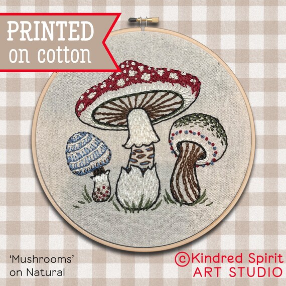 Magical Mushroom Embroidery Kit DIY Kit Embroidery Kit Paint With