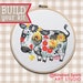 Cow Embroidery Kit ; Custom embroidery design ; Hand embroidery pattern ; Pre printed fabric ; Farm lover Gift ; Flower embroidery Hoop Art 