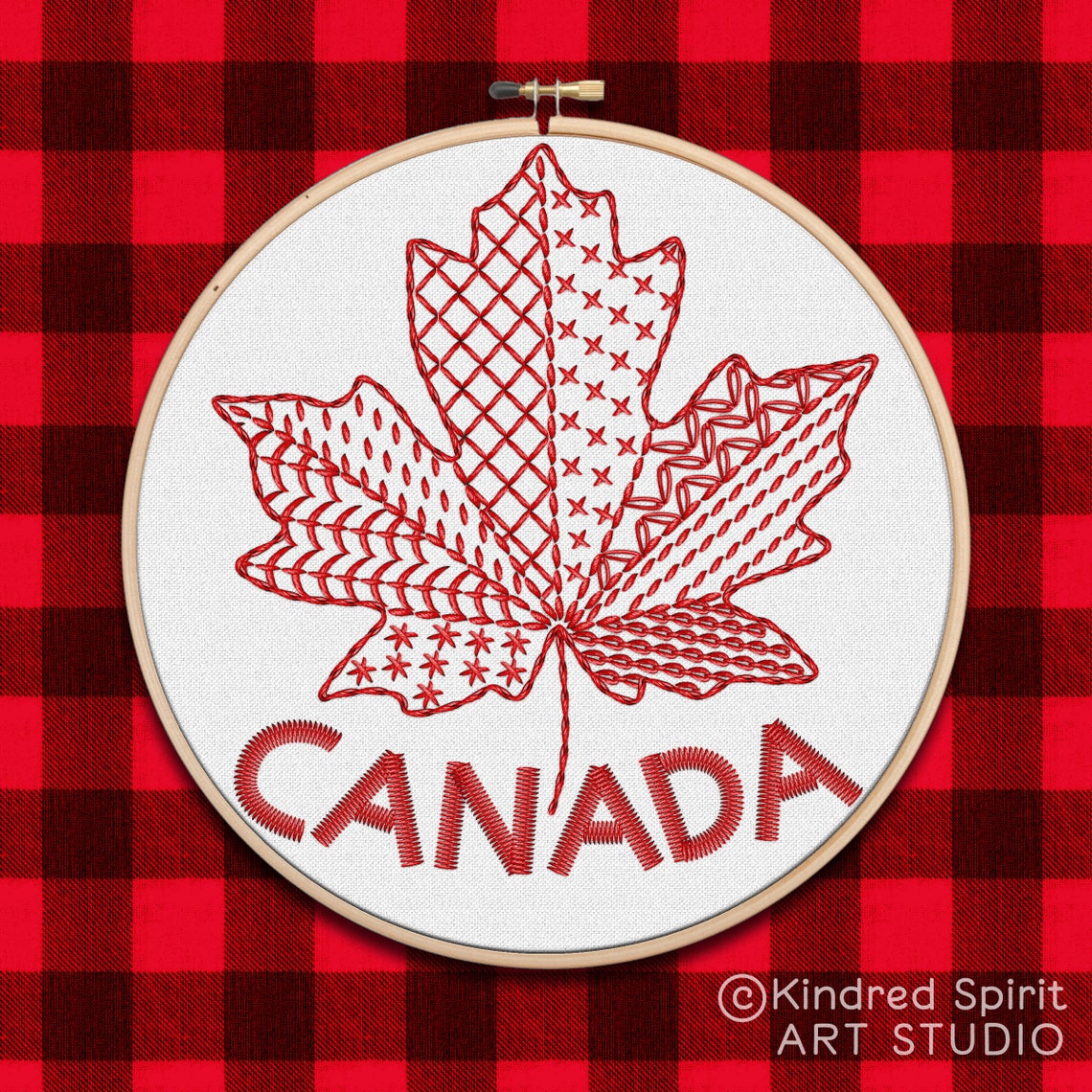 Red canada maple leaf hand embroidery kit preprinted  etsy Red canada maple leaf hand embroidery kit preprinted  etsy