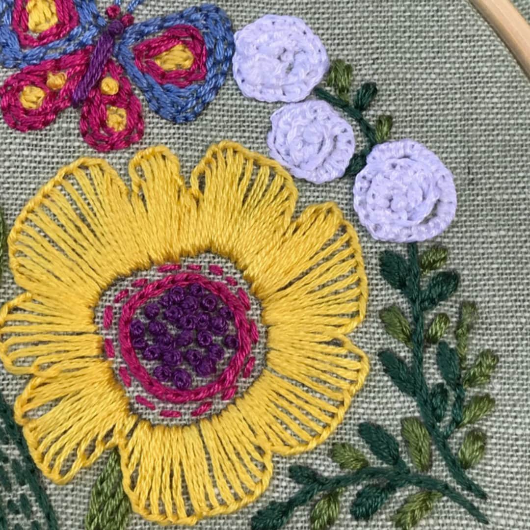 Flower Embroidery Kit Garden Embroidery Design Pre Print Etsy