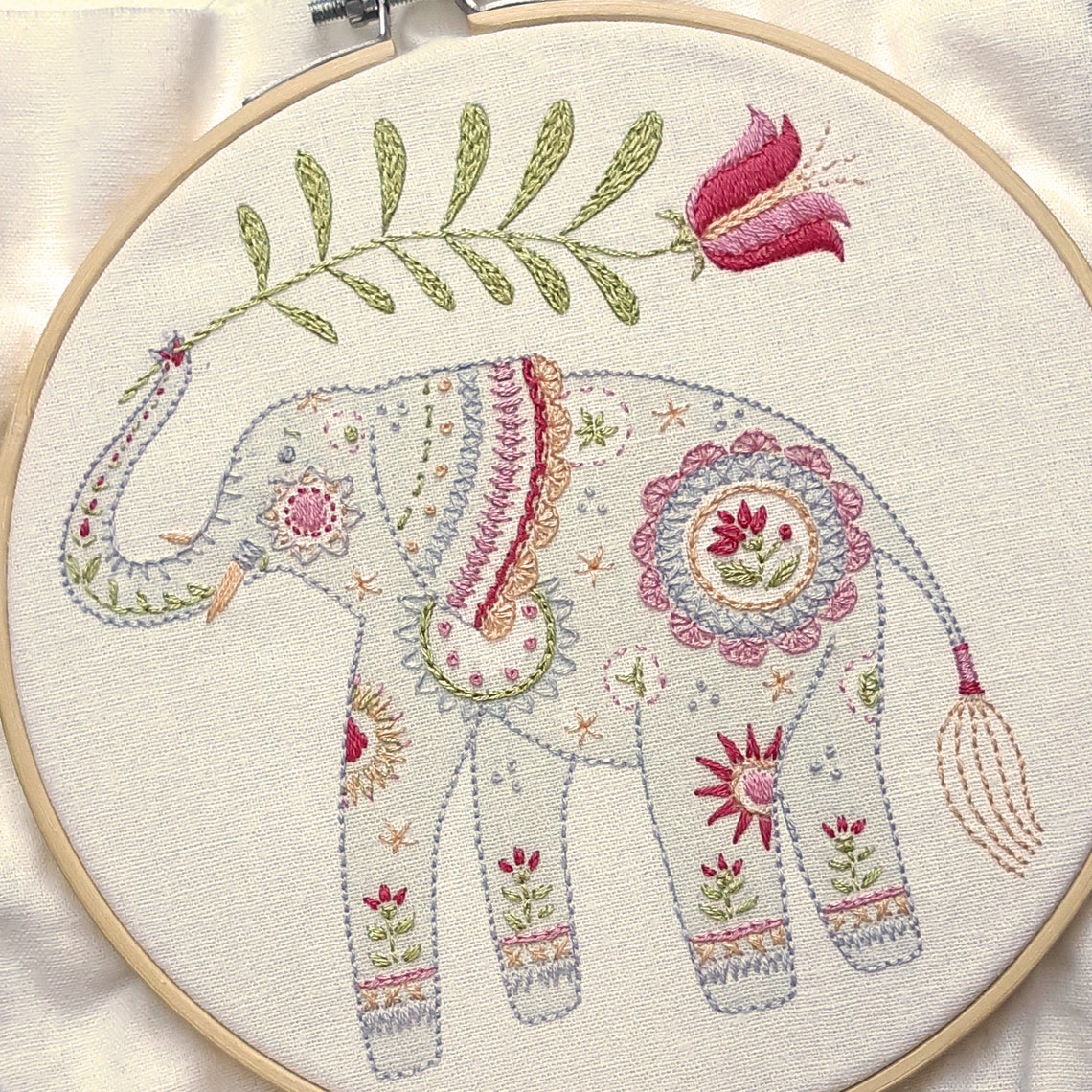 Elephant Embroidery PDF Pattern Craft template Instant Etsy