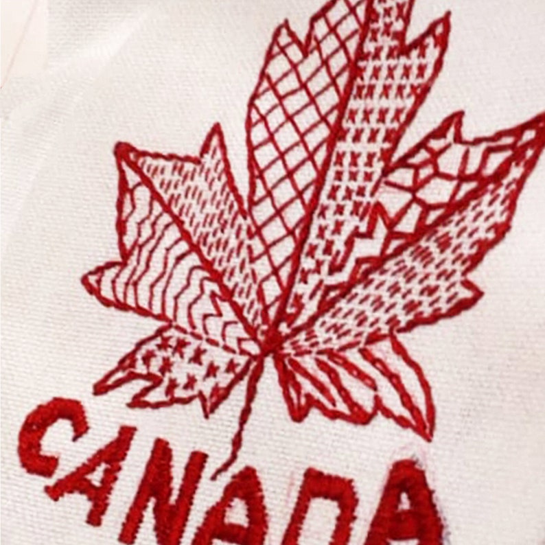 Red canada maple leaf hand embroidery kit preprinted  etsy Red canada maple leaf hand embroidery kit preprinted  etsy