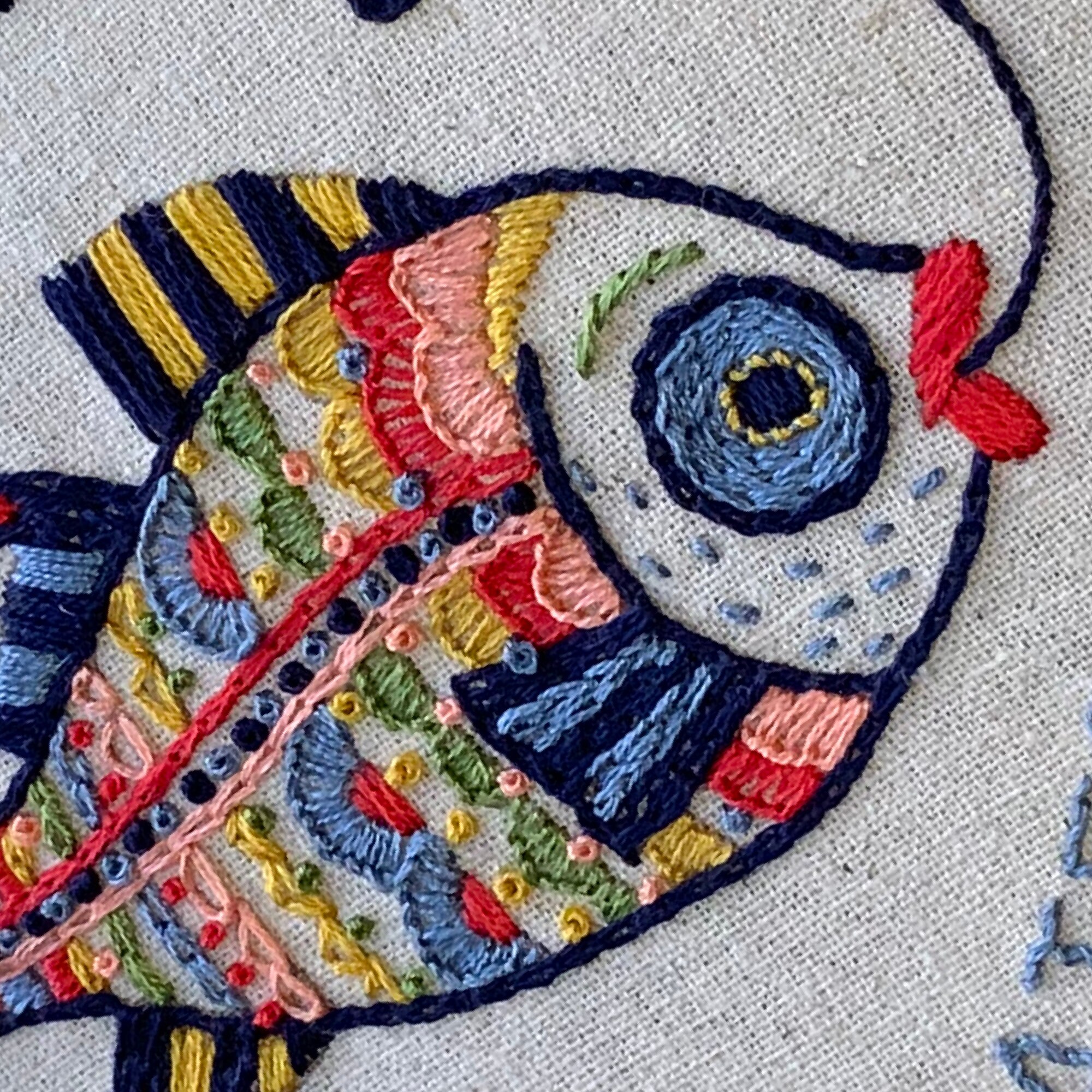 Fish Et Pattern Stocking Pattern Gone Fishing Hand Embroidery Pattern: Fish Needlepoint (PDF Download ...