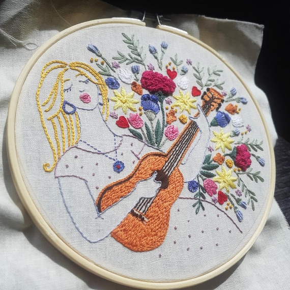 Floral Embroidery Kit, Needlepoint Kit, Craft Kit - Folksy