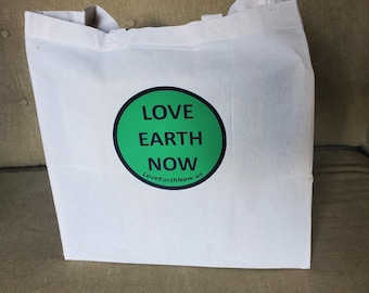 Love Earth Now Cotton Tote Bag Gift for Earth Lovers