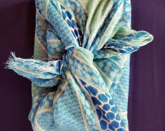Eco-Mindfulness Gift Set: Signed 'Love Earth Now' Book with Thrifted Blue & White Scarf