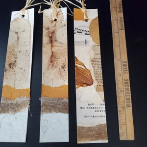 UPCYCLED COLLAGE BOOKMARKS made of repurposed materials for Earth lovers, set of 3