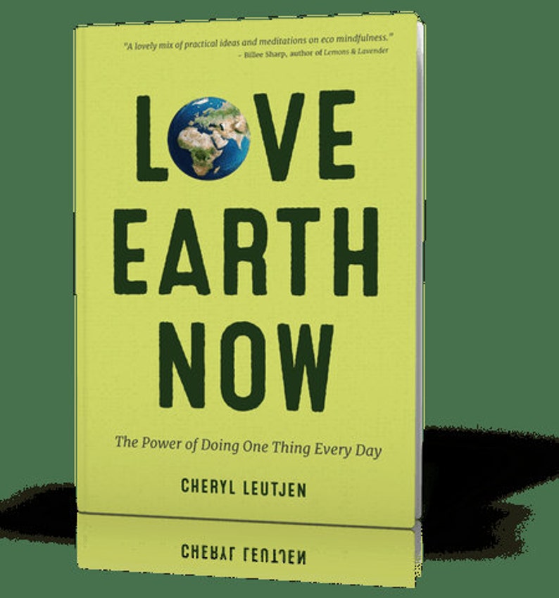 EARTH-FRIENDLY GIFT: Love Earth Now book wrapped in circular scarf, furoshiki-style handcrafted bookmark image 3